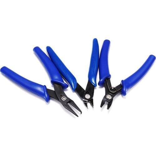 Multifunction Blue Split Ring Opener Pliers Beading Crimping Crimper Pliers Tool With Mini Diagonal Pliers for DIY Hand Tools