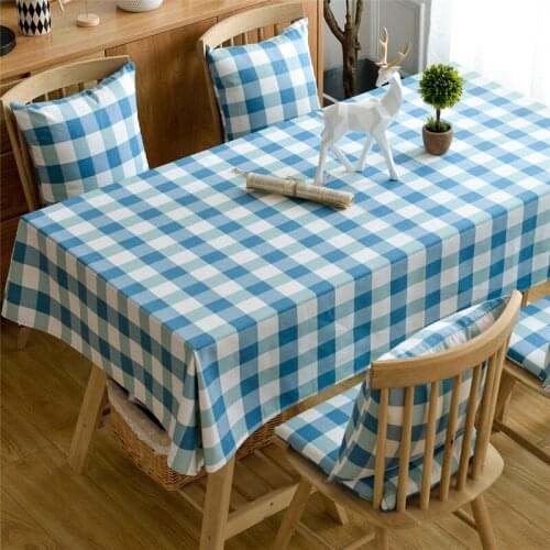 Fashion Plaid Designs Solid Decorative Linen Tablecloth With Tassels Rectangular Wedding Dining Table Cover Tea Table Cloth