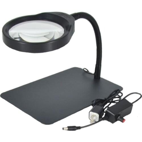 USB Desktop magnifier 3X 5X 8X 10X magnifying glass table machine 36 LED light magnifier for reading repairing and inspection