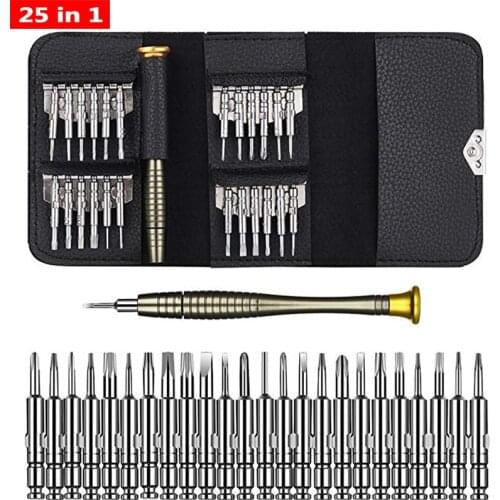Precision tools 25 in 1 screwdriver Kits repair tool Torx Phillips little portable sets for PC glasses