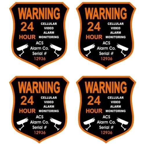 Hot Sell Warning 4 X GPS 24Hour In CCTV GPS Tracking Car Sticker Vinyl Car Window Accessories Decorative PVC 10cm*9cm