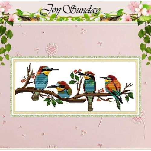 Bird on Branch Patterns Counted 11CT 14CT Printed Cross Stitch Sets Handmade Chinese Cross-stitch Kits Embroidery Needlework