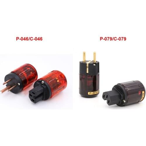 Rhodium Plated P-079/P-049 Power Plug Connector Connector Plug IEC C-079/C-046 Connector Audio Pure Copper American Standard