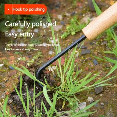 Manual Hand Tool Planting Gadgets Cultivating Weeding Fork Pull Remover Wood Handle Garden Trimming Weed Yard Mini Wood Handle