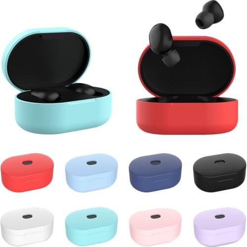 Silicone Earphone Case for Xiaomi Redmi AirDots Headphone Cover Box TWS Bluetooth Wireless Headset Shell for Air Dots 1 2 Box