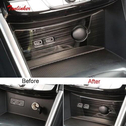 Tonlinker Interior Center Cigarette lighter USB Cover Stickers For GWM Poer 4X4 Car Styling 1 Pcs Stainless steel Cover Sticker