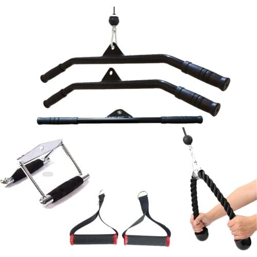 Gym Home DIY Pully Cable Machine Attachments T-bar Handle Pull-down Rope Rowing Machine Accessories Fitness For Muscle Strength