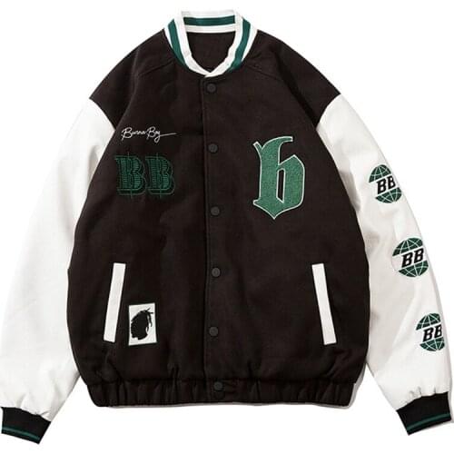 Thicken Baseball Jacket Men Patchwork Letter Embroidery Jacket Streetwear Autumn Winter Harajuku Oversized College Bomber Coats