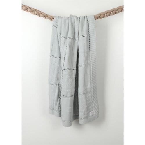 Knit Baby Blanket Blue