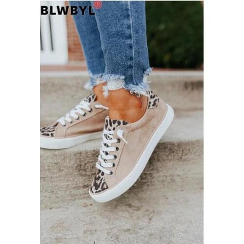 2021 Autumn Women Sneakers Casual Lace Up Breathable Platform Sport Shoes Fashion Suede Leather Running Leopard Shoes Sneaker