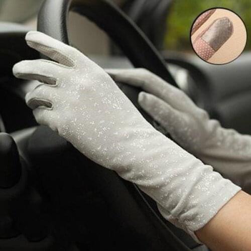 Female Mid-long Summer Cotton Cycling Bicycle Thin Touch Screen Driving Gloves Sunscreen Bike Sleeve Gloves for Women guantes