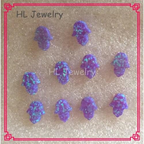 100PCS/Lot Small Hand Opal OP51 8*10MM Tiny Synthetic Fire Opal Hamsa Hand
