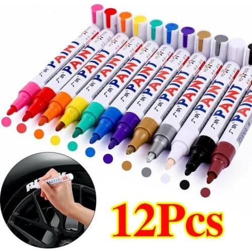 12pcs Premium Acrylic Paint Pens, for Painting Rocks, Pebbles, Glass, Ceramic, Wood, Permanent Waterproof Paint Marker Pens