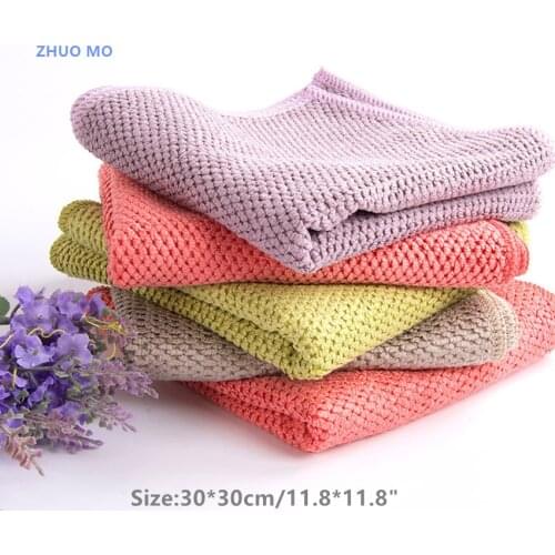 2Pcs 30*30cm corn kernels Hand towel Double-sided rag Microfiber Buffing Dusting Towels Car Cleaning Cloth Kitchen cleaning