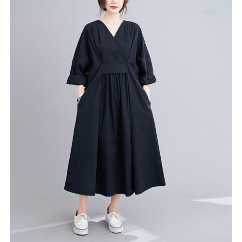 2021 New Arrive Spring Maternity Dress Woman Elegant V-Neck Large Size Dresses Pregnant Woman Clothing MD-02902