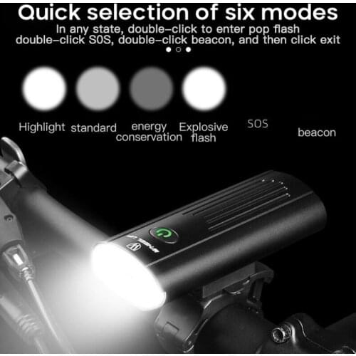 2021 New Bicycle Headlight Aluminum Alloy Shell Cycling Light Highlight Waterproof Shatterproof Adjustable Light Riding Light