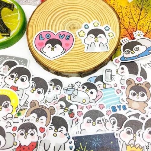 40 Pcs leisure penguin Cartoon Sticker Waterproof For book Laptop Moto Skateboard Luggage Guitar Furnitur Decal Toy Stickers