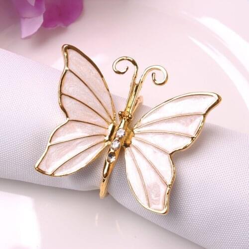 6pcs Home Model Room Shell Butterfly Napkin Button Napkin Ring High-end Jewelry Decoration Hotel Napkin Ring