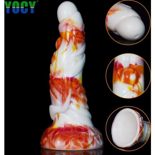YOCY Large Anal Butt Plug Sex Toys Erotic For Adult Fantasy Dildo Silicone Suction Cup Anus G-Spot Masturbater Colorful Dick