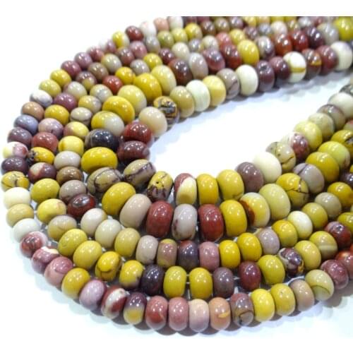 Wholesale Natural Mookaite Egg Yolk stone Rondelle Beads 5*7mm Spacer Beads For Jewelry Making Bracelet Accessories
