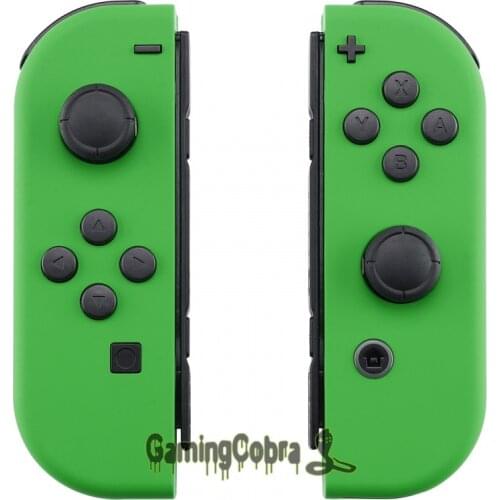 Custom Soft Touch Green Controller Housing With Full Set Buttons DIY Replacement Shell Case for Nintendo Switch Joy-Con
