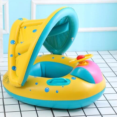 Baby Accessories Swimming Circle Inflatable Circle Swimming Pool Accessories Baby Float Safety Circles Adjustable Sunshade Seat