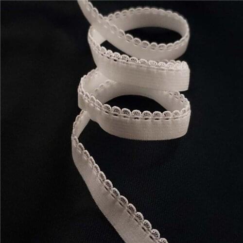 100Meters Black White Stretch Elastic Lace Ribbon 10mm Wide Embroidered Elasticity Laces Trim Trimmings Clothing Bra Underwear