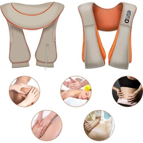 Electrical Massage Shiatsu Back Shoulder Body Neck Massager Multifunctional Shawl Infrared Heated Kneading Home Car U Shape Mass