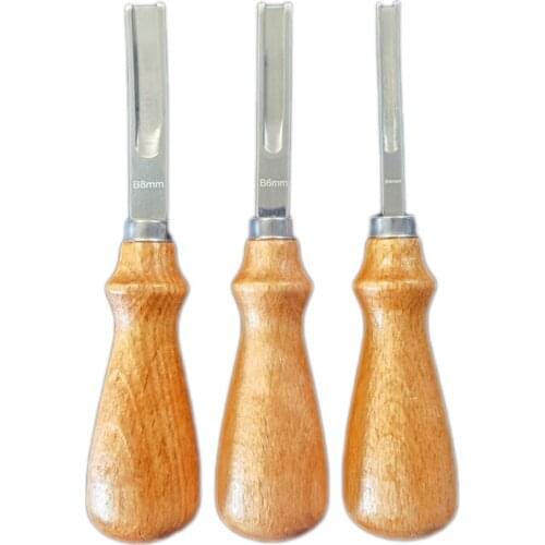 Hot XD-3Pcs Leather Craft Leather Edge Skiving Leather Beveler Tool Set 3 Sizes(4mm 6mm and 8mm)