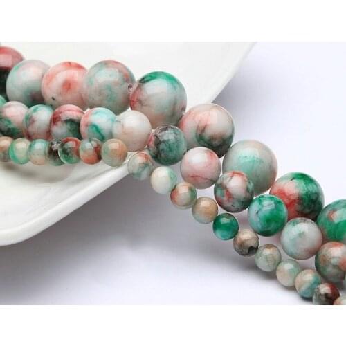 Good Quality 4/6/8/10MM Natural Flower Cold Jades Stone Beads DIY Jewelry Making Accessories Strand 15'' Loose Stone Beads