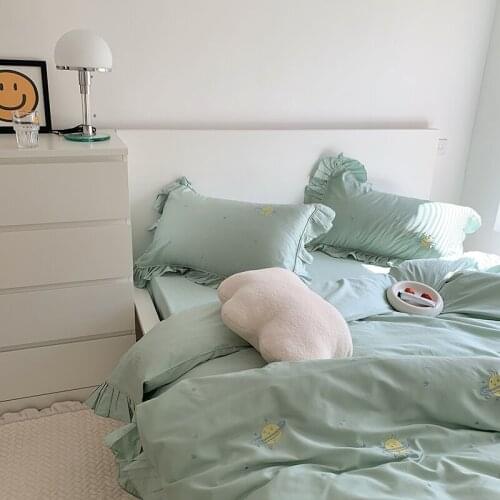 60 Long-Staple Cotton Four-Piece Set All Cotton Pure Cotton 100 Skin-Friendly Fresh Girls Heart Bed Sheet Quilt Cover Bedding