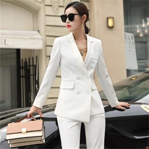 Fashion Suit suit female spring New high quality temperament British style Business suit two-piece suit women Increase size4XL