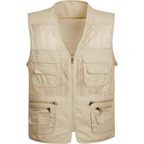 Summer Cotton Military Tactical Mesh Vest Men Breathable Pockets Vest Shooting Waistcoat Sleeveless Jacket Army Coat Plus Size