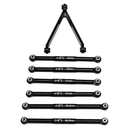 Hot Racing optional upgrade aluminum link set for 5.26" (133.7mm) wheelbase Axial SCX24 C10