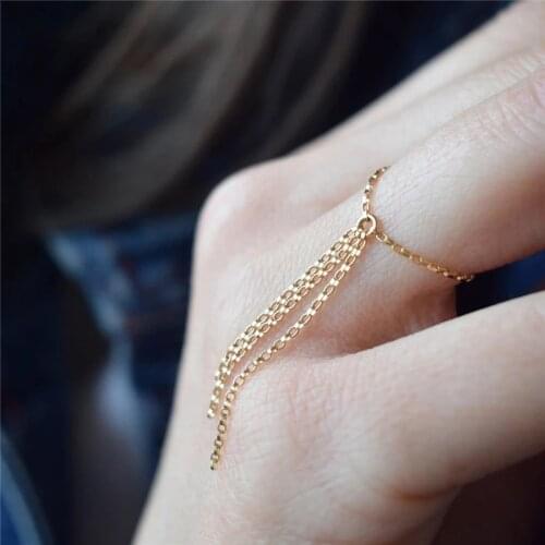 Minimalism Tassel Rings 14K Gold Filled Knuckle Ring Gold Jewelry Anillos Mujer Bague Femme Boho Aneis Ring For Women
