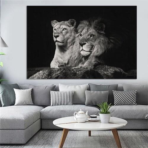 Black Lion Canvas Animal Painting Modular pictures Wall Art Living Room Sofa Cuadros Decoration Dropshipping Home Decor Prints