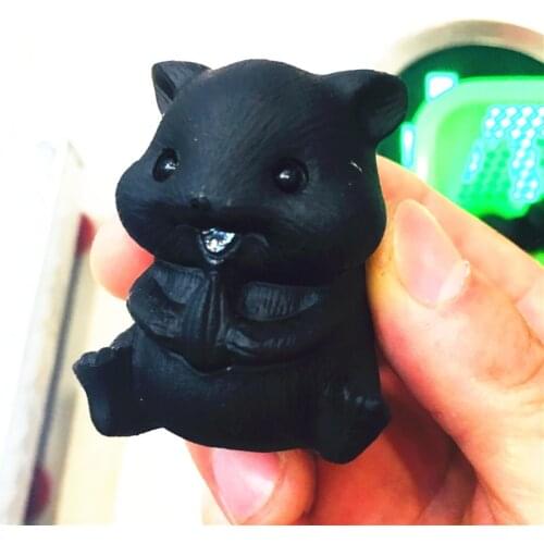 Natural obsidian quartz rat hand-carved crystal polishing stone healing stone DIY home decoration