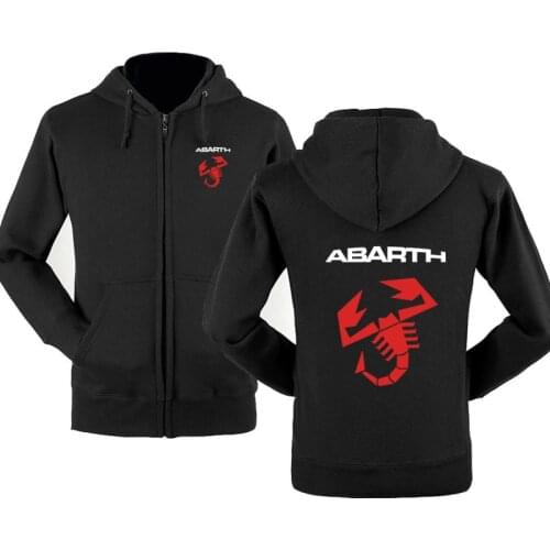 New Fashion Abarth Car Logo Sweatshirt Hoodies Men Hoody Spring Autumn Fleece Cotton Zipper Jacket HipHop Harajuku Male Clothing