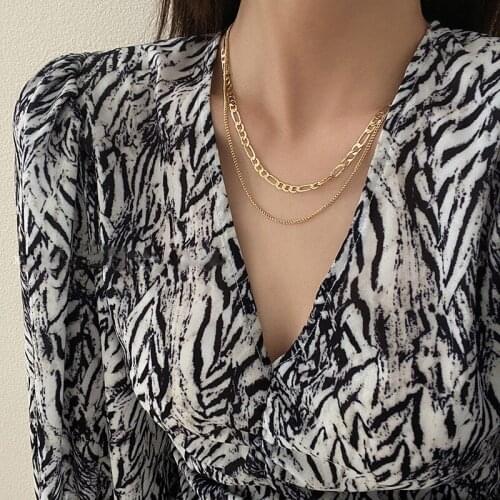 New Multi-layered Vintage Chain Choker Necklace For Women Trend Clavicle Chain Simple and New Korea Style Simple Gold Chain