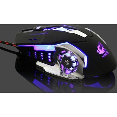 2400 DPI 6 Buttons Crack Aggravated Gaming Mouse Professional Colorful Backlight Optical Wired Gaming Mouse Mice Gaming Mouse