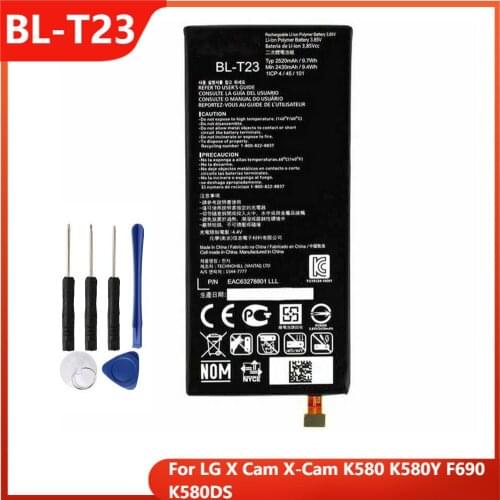Original Phone Battery BL-T23 For LG X Cam X-Cam K580 K580Y F690 K580DS BL-T23 Replacement Rechargable Batteries 2520mAh