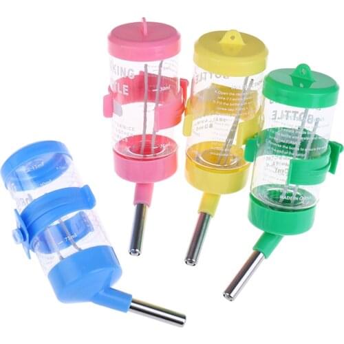 Plastic Hamster Drinker Water Bottle Dispenser Feeder Hanging Pet Dog Guinea Pig Squirrel Rabbit Drinking Head Pipe Fountain