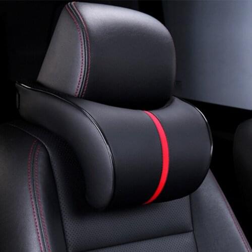 Car Seat Headrest Pillow neck support pillow PU Leather Auto Neck Rest Seat Headrest Cushion 4 Colors