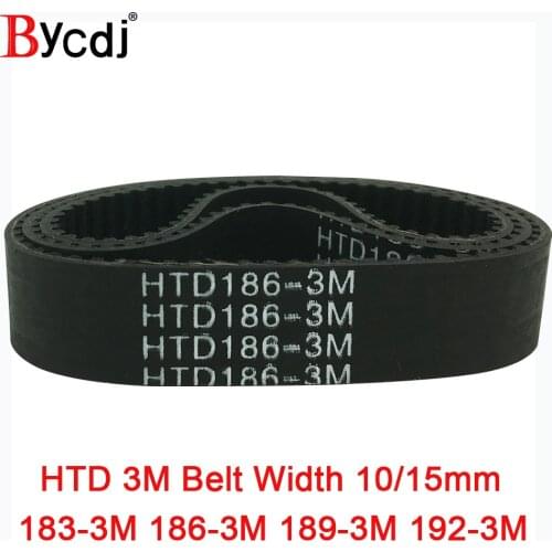 Arc HTD 3M Timing belt length=183 186 189 192 width 6-15mm Teeth61 62 63 64 HTD3M synchronous pulle 183-3M 186-3M 189-3M 192-3M
