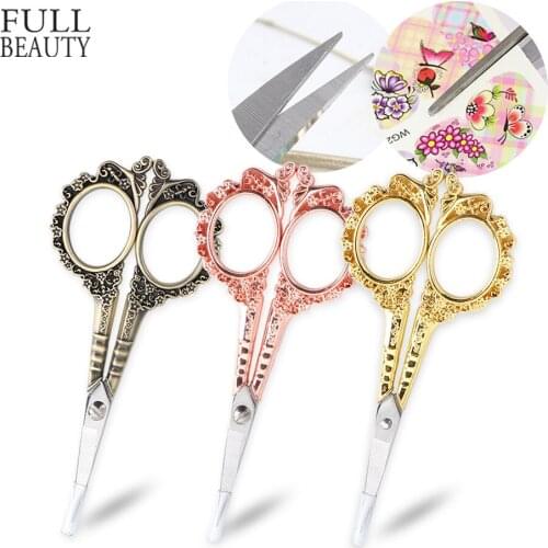 Retro Nails Stainless Steel Scissors European Styles Plum Blossom Cutter Trimmer Makeup Clippers Pedicure Manicure Tools CH1852