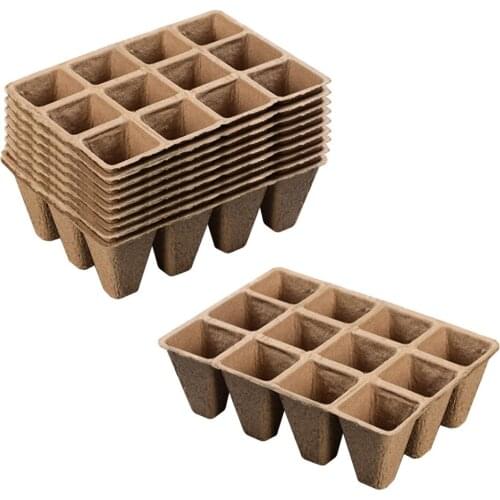 Seed Starter Tray Plant Seeding Pot Pots Peat Germination Trays Kit A-accessories Eco Friendly Planting Garden 15 Pack