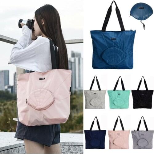 Travel Storage Bag Shopping Case Ladies Shoulder Bags Shell Folding Handbag Portable Grocery Bag