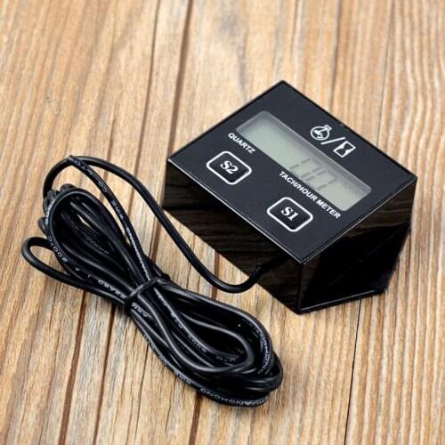 Tachometer with Wire Meter Hour Generator For Tachometer LCD Plug Motorcycle Spark Tach ATV Digital Motor Accessories