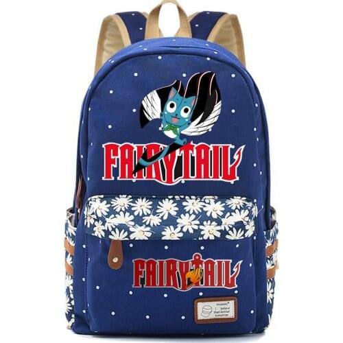 Anime Fairy Tail Backpack Canvas High Quality Casual Packsack Schoolbag Teenger Mochila Unisex Student Travel Laptop Bag