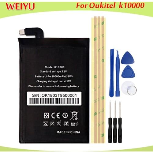 10000mAh For Oukitel k10000 Battery Large Capacity High Quality Mobile Phone Replacement Battera with Free Tools